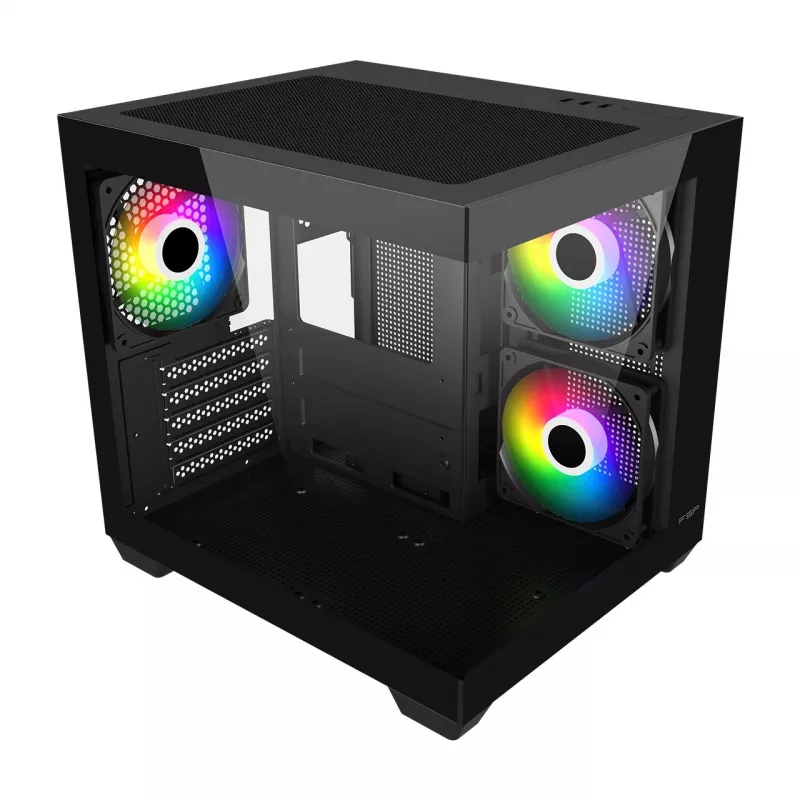 Fortron FSP Geh Mini S140 BA micro-ATX / M-ITX PC-kotelo, ARGB, musta