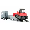 Siku MAN kuorma-auto puskutraktorilla, kuorma-auto/perävaunu-malli, 1:87, MAN, harmaa, punainen, Kiina