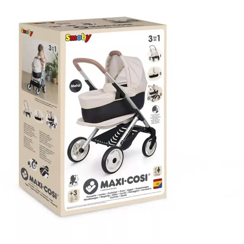 Nukenvaunut 3-in-1 Simba-Dickie Smoby Maxi-Cosi beige