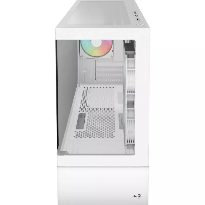 Tower-PC-kotelo AEROCOOL Viewport Mini-G-WT-v4 ARGB kahdella karkaistulla lasipaneelilla, valkoinen