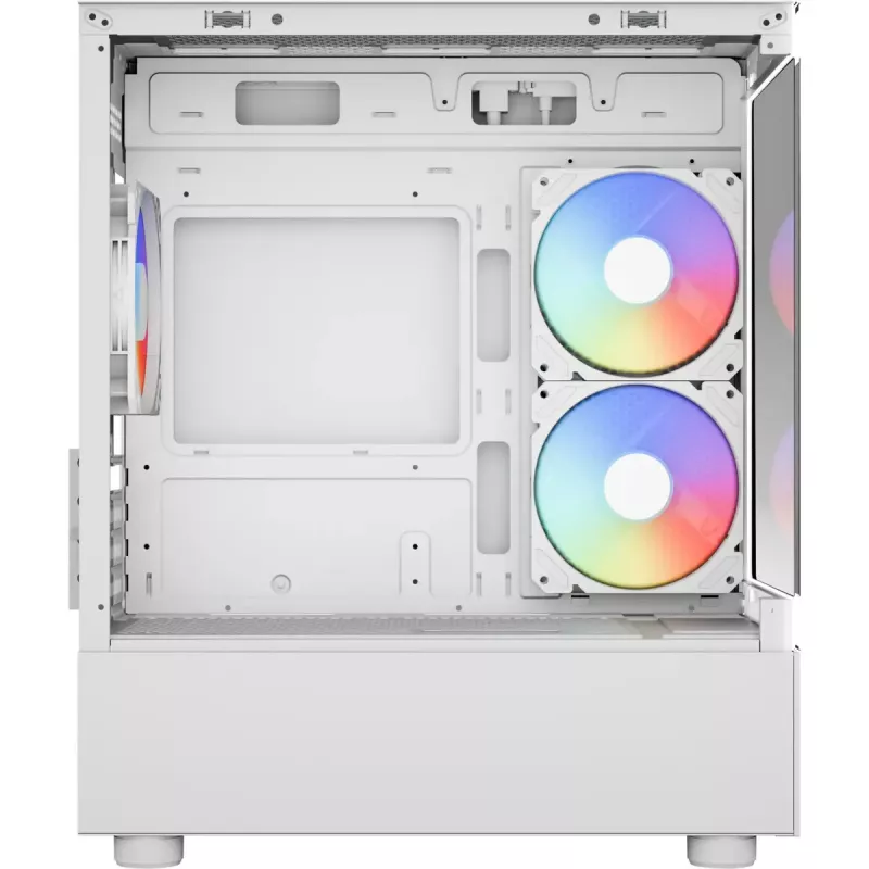 Tower-PC-kotelo AEROCOOL Viewport Mini-G-WT-v4 ARGB kahdella karkaistulla lasipaneelilla, valkoinen
