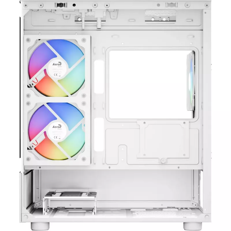 Tower-PC-kotelo AEROCOOL Viewport Mini-G-WT-v4 ARGB kahdella karkaistulla lasipaneelilla, valkoinen