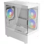 Tower-PC-kotelo AEROCOOL Viewport Mini-G-WT-v4 ARGB kahdella karkaistulla lasipaneelilla, valkoinen