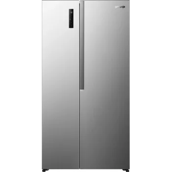 Gorenje Side by Side NRS917E41X SI, vapaasti seisova, American Door, harmaa, 2 ovea, kosketus, LED