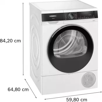 Siemens iQ500 WQ33G2D41 kuivausrumpu vapaasti sijoitettava edestä täytettävä 9 kg valkoinen