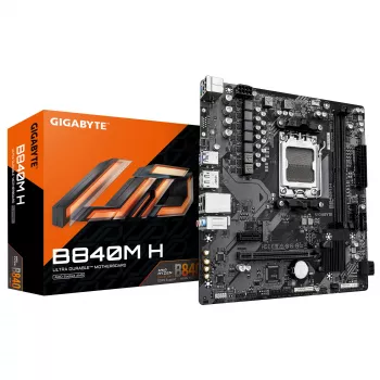 GIGABYTE B840M H emolevy - AMD Ryzen 9000 CPU:t, 5+2+2 vaihe VRM, jopa 7200 MHz DDR5 (OC), 1xPCIe 4.0 M.2, 1GbE LAN, USB 3.2 Gen 1