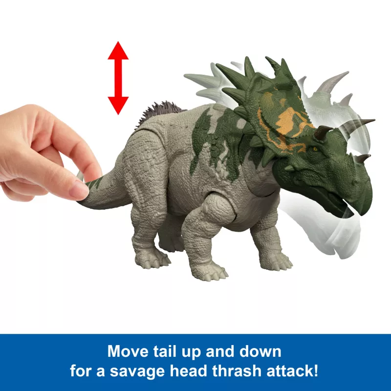 MATTEL Jurassic World Wild Roar Spiclypeus JGB89 leikkihahmo — keräiltävä dinosaurusten toimintahahmo