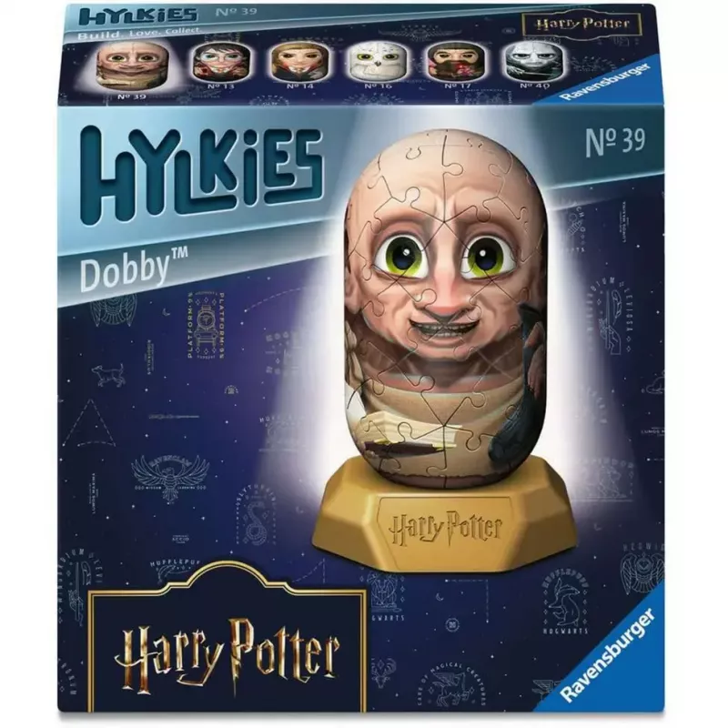 3D-palapeli Ravensburger Hylkies Harry Potter Dobby, vaahtomuoviset liitososat, koottu figuuri