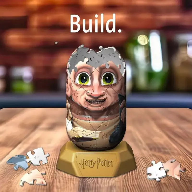3D-palapeli Ravensburger Hylkies Harry Potter Dobby, vaahtomuoviset liitososat, koottu figuuri