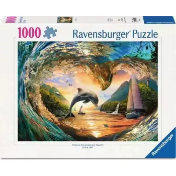 Ravensburger Sunset Splash -palapeli, 1000 palaa, vaakasuunta, 700 mm leveä