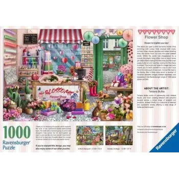 Palapeli Ravensburger Blossoms Flower Shop 1000 palaa, 700 mm leveä