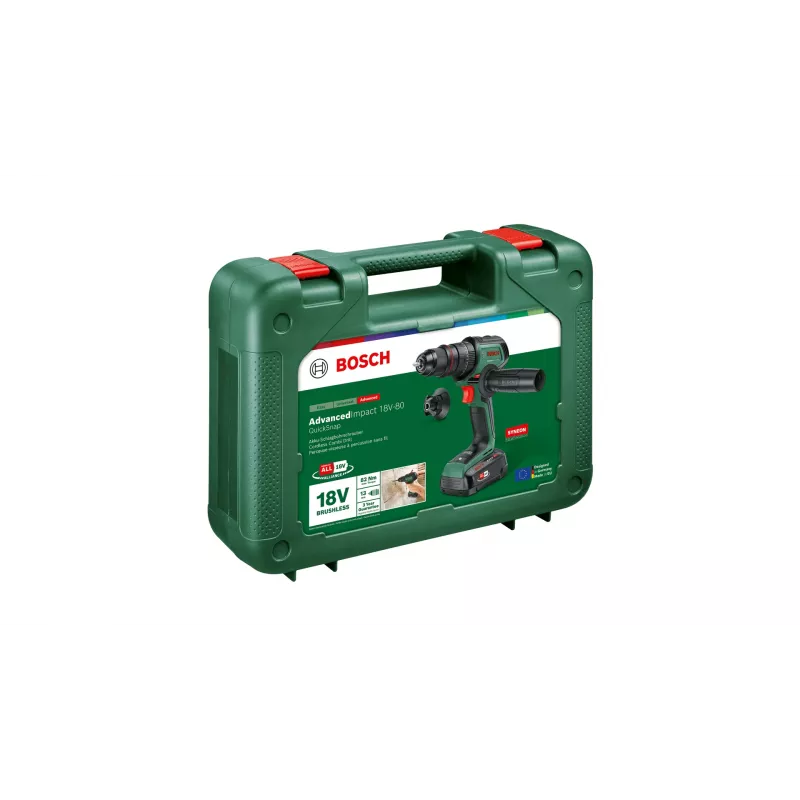 Bosch AdvancedImpact 18V-80 QuickSnap 1950 kierr./min avaimeton 890 g musta, vihreä