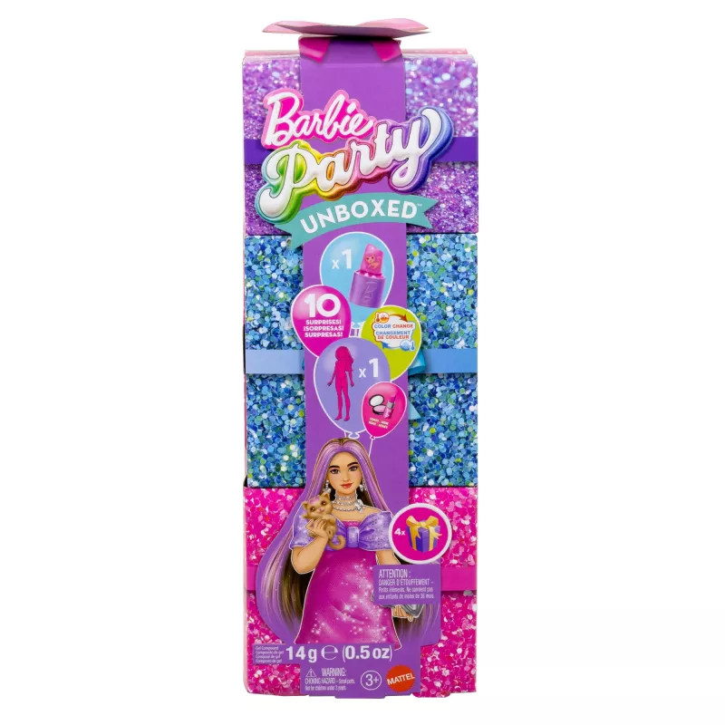Nukkesetti MATTEL Barbie Party Unboxed Reveal Set Curvy JFY67 – Curvy-muotinuket ja tarvikkeet