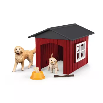 Animal Schleich FARM WORLD koirankoppi ja golden retriever