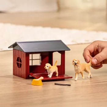 Animal Schleich FARM WORLD koirankoppi ja golden retriever