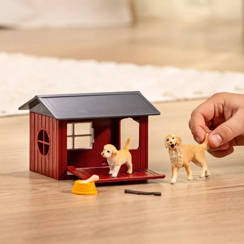 Animal Schleich FARM WORLD koirankoppi ja golden retriever