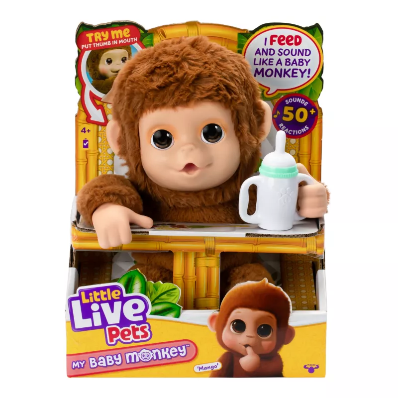 Moose Toys My Baby Monkey Mango, poika/tyttö, 4 vuotta, valotehosteet, äänellä