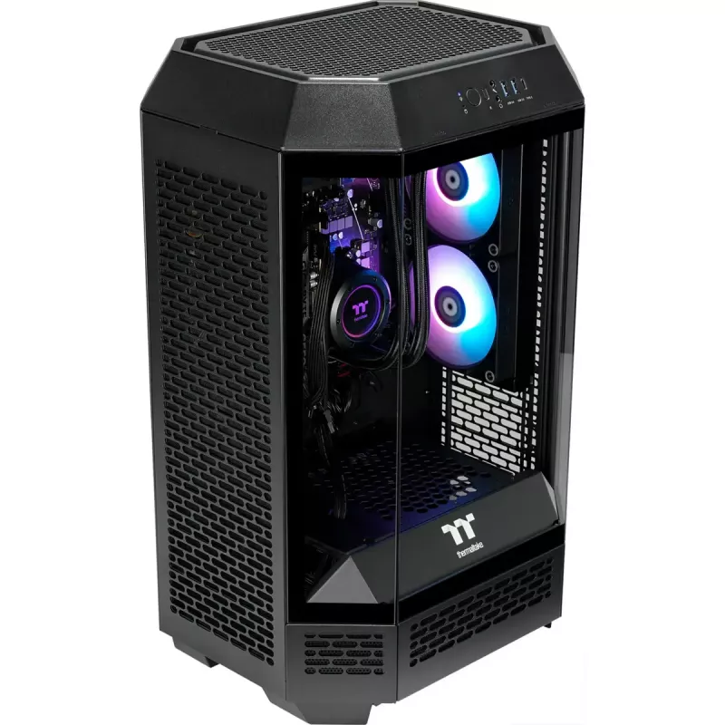 Pöytätietokone THERMALTAKE FTW T300 5060 musta/läpinäkyvä, Windows 11 Pro