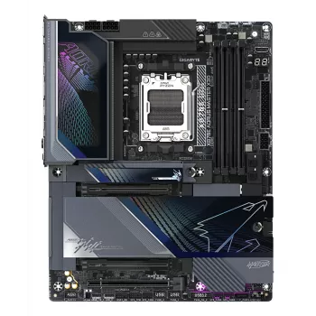 GIGABYTE X870E AORUS MASTER X3D emolevy - tukee AMD Ryzen 9000 suorittimia, 18+2+2 vaihetta digitaalinen VRM, jopa 9000Hz DDR5 (OC), 2xPCIe 5.0 + 3xPCIe 4.0, Wi-Fi 7, 10GbE LAN, USB 4