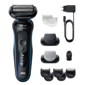 Parranajokone BRAUN Series 5 52-B1650S – 3-teräinen, Li-Ion-akku, märkä- ja kuivaparranajo, trimmeri, sininen