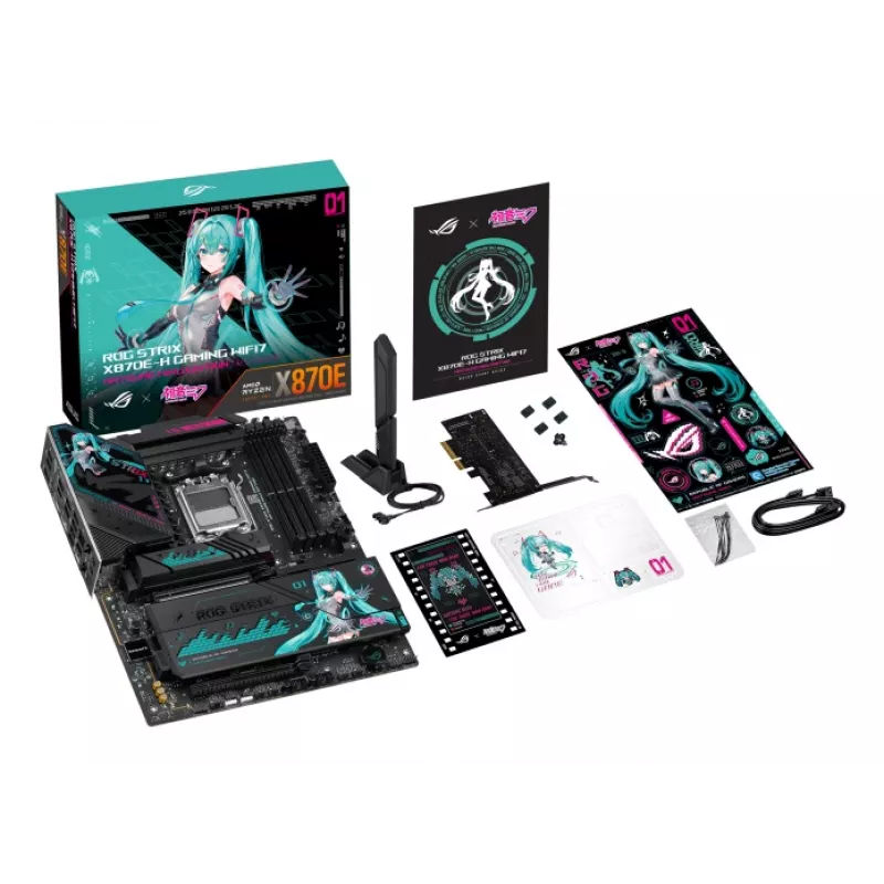 Emolevy ASUS ROG STRIX X870E-H GAMING MIKU WIFI7 ATX AM5-kantaan, DDR5-tuki