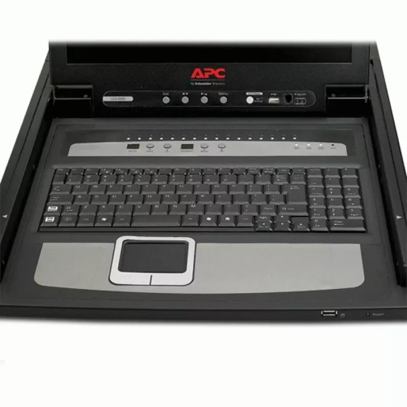 APC 17 tuuman räkkilCD-konsoli integroidulla analogisella 16-porttisella KVM-kytkimellä