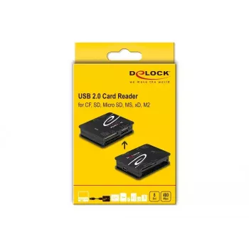 DeLOCK 91007 kortinlukija USB 2.0 musta CF MMC MS MicroSD xD