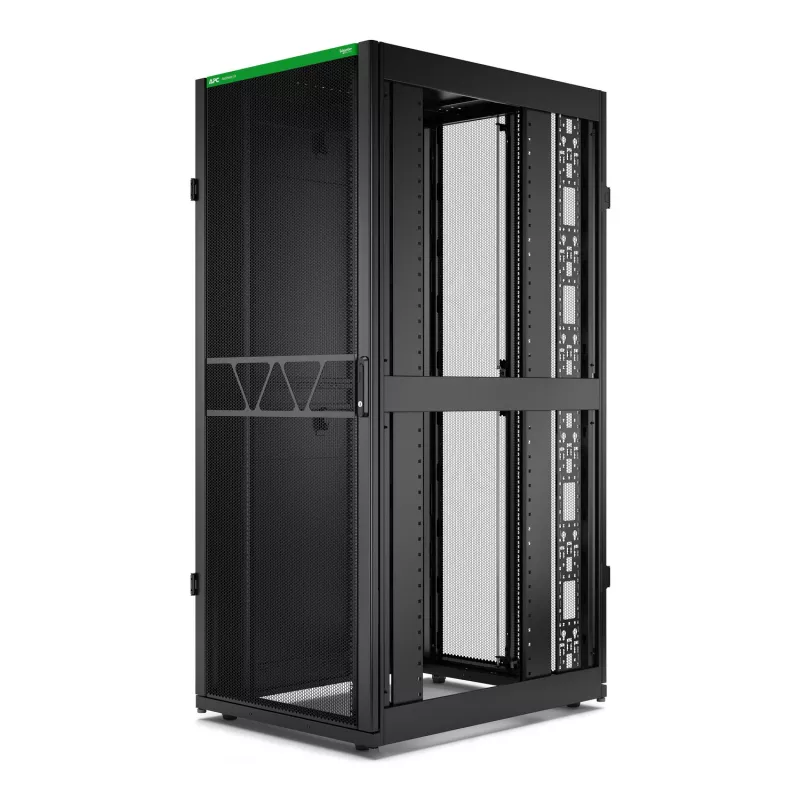 APC NetShelter SX Server Rack Gen 2, 42U, 1991H x 800W x 1070D mm, sivuseinillä, musta
