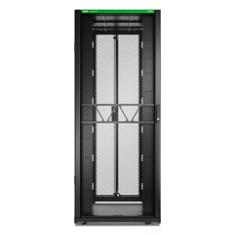 APC NetShelter SX Server Rack Gen 2, 42U, 1991H x 800W x 1200D mm, sivuseinillä, musta