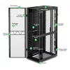 APC NetShelter SX, Networking Rack -kotelo, 48U, 2258H x 750W x 1200D mm, sivuseinillä, musta