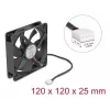 DELOCK 67303 tietokonekotelon tuuletin 120 mm, 24 V, kuulalaakeri, musta