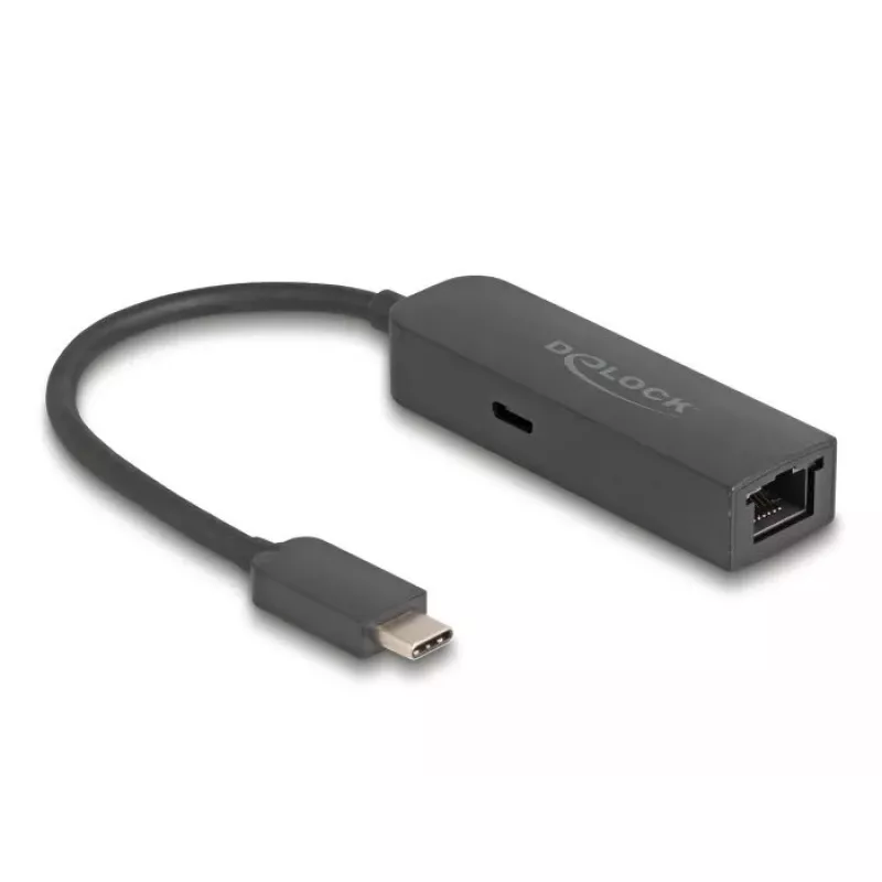 DeLOCK USB Type-C -adapteri 2,5 Gigabit LAN virransyöttö 100 W