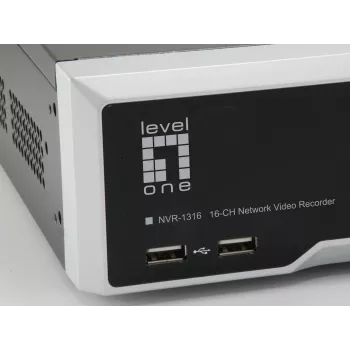 LevelOne GEMINI 16-kanavainen verkkotallennin, H.265, 16 kanavaa, 3840 x 2160 pikseliä, 128 käyttäjää, H.264, H.264+, H.265, MPEG4, Embedded LINUX, 256 Mbit/s