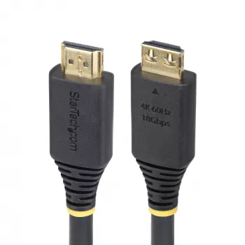StarTech.com 5 m (16ft) High Speed HDMI -kaapeli tarttuvilla pistokkeilla, 4K 60Hz/1440p 144Hz, HDR10/HDCP 2.2/ARC, 18Gbps, UHD HDMI -kaapeli TV:lle/näytölle/näyttölaitteelle, TPE-päällyste
