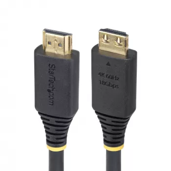 StarTech.com 50 cm (1.6ft) High Speed HDMI -kaapeli tarttuvilla pistokkeilla, 4K 60Hz/1440p 144Hz, HDR10/HDCP 2.2/ARC, 18Gbit/s, UHD HDMI -kaapeli TV:lle/näytölle/näyttölaitteelle, TPE-päällyste