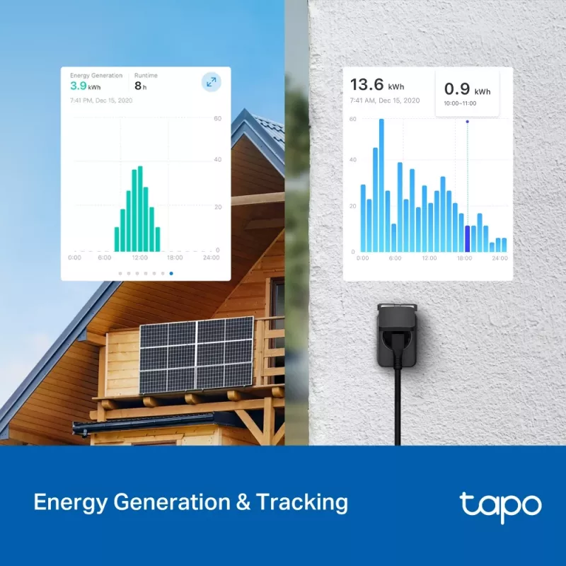 Älypistoke TP-Link Tapo P410M – ulkokäyttöön Wi-Fi-pistorasia, 3680 W, 200–250 V, musta