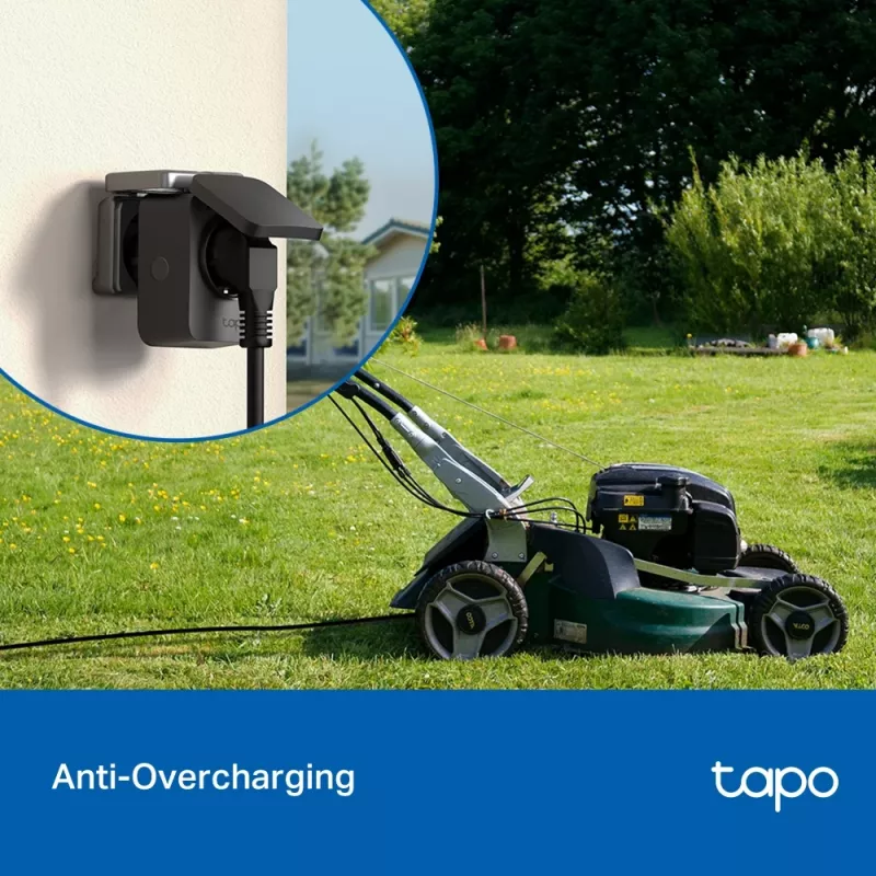 Älypistoke TP-Link Tapo P410M – ulkokäyttöön Wi-Fi-pistorasia, 3680 W, 200–250 V, musta