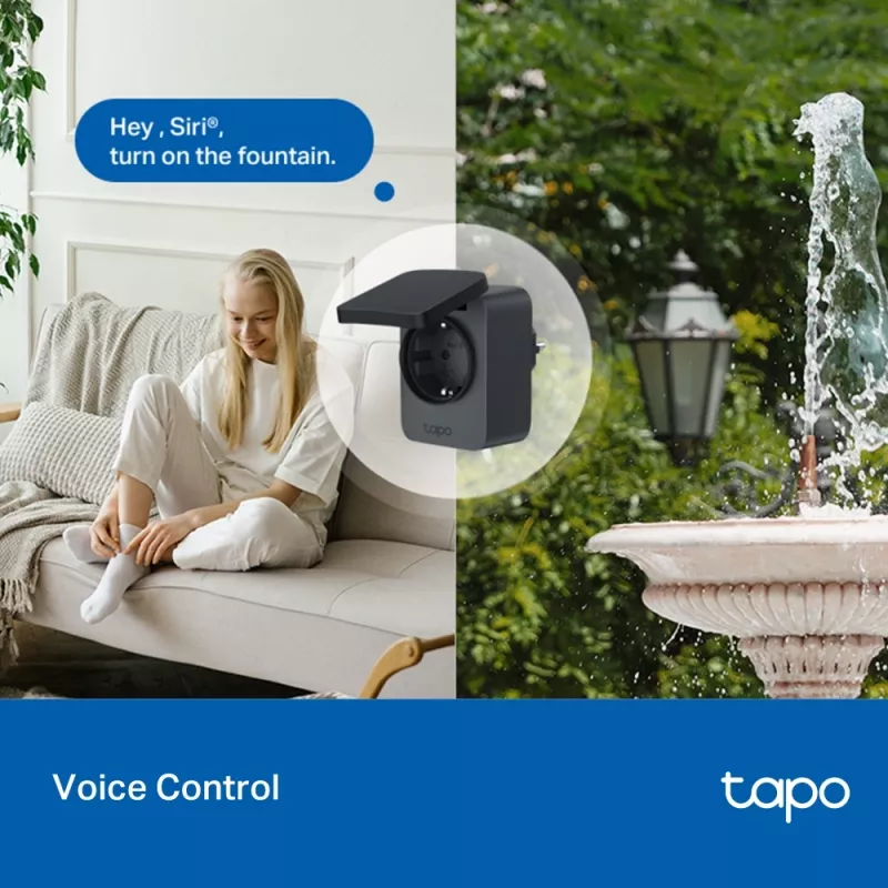 Älypistoke TP-Link Tapo P410M – ulkokäyttöön Wi-Fi-pistorasia, 3680 W, 200–250 V, musta