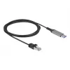 Verkkokaapeli DELOCK 60756, USB A - RJ-45, 2 m, 10/100/1000Base-T(X), antrasiitti/musta