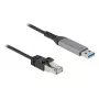 Verkkokaapeli DELOCK 60756, USB A - RJ-45, 2 m, 10/100/1000Base-T(X), antrasiitti/musta