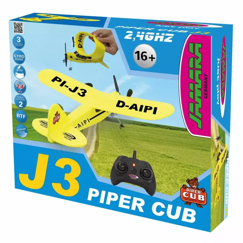Lentokone Jamara Piper J3-CUB sähkömoottori 150 mAh 106 g