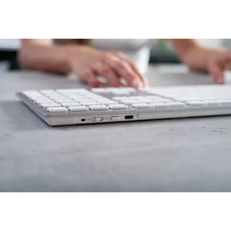 CHERRY KW 9100 ohut FOR MAC näppäimistö yleis USB + Bluetooth QWERTY Nordic hopea