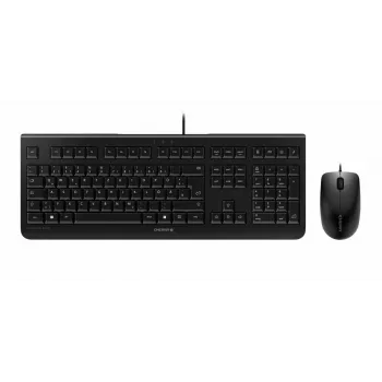 Langallinen Cherry CHERRY DC 2000 täysikokoinen USB-näppäimistö QWERTZ-asettelulla, 109 näppäintä, 1,8 m kaapeli, musta — sisältää hiiren