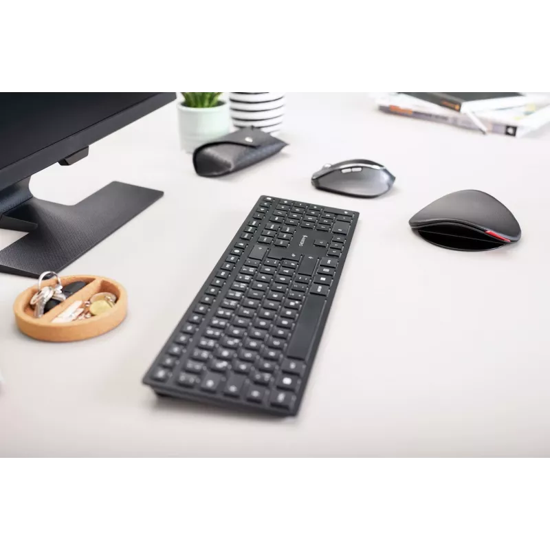 CHERRY KW 9100 ohut näppäimistö yleisnäppäimistö RF langaton + Bluetooth musta