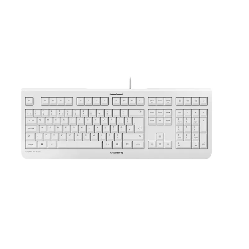 CHERRY KC 1000 langallinen näppäimistö, vaaleanharmaa, USB (QWERTY – UK)