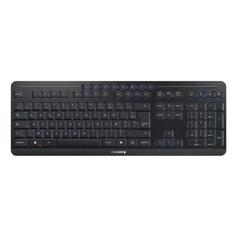 CHERRY Stream Desktop Ultimate näppäimistö ja hiiri, kotitoimistokäyttöön, USB + RF langaton + Bluetooth AZERTY ranska musta
