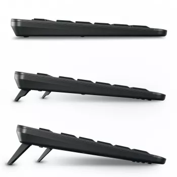 Cherry Stream Ultimate – täysikokoinen AZERTY, USB + RF langaton + Bluetooth, saksimekanismi, LED-taustavalo, musta