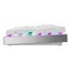 Langaton pelinäppäimistö CHERRY MX 8.2 Pro TMR — tenkeyless, QWERTZ saksa, USB + RF + Bluetooth, RGB, hopea/valkoinen