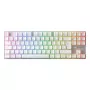 Langaton pelinäppäimistö CHERRY MX 8.2 Pro TMR — tenkeyless, QWERTZ saksa, USB + RF + Bluetooth, RGB, hopea/valkoinen