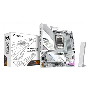 GIGABYTE emolevy X870M AORUS ELITE WIFI7 ICE — Micro ATX, AMD X870, kanta AM5, DDR5 jopa 8200MHz (O.C), 14+2+2 VRM, PCIe 5.0, Wi‑Fi 7, 2,5 GbE, USB4
